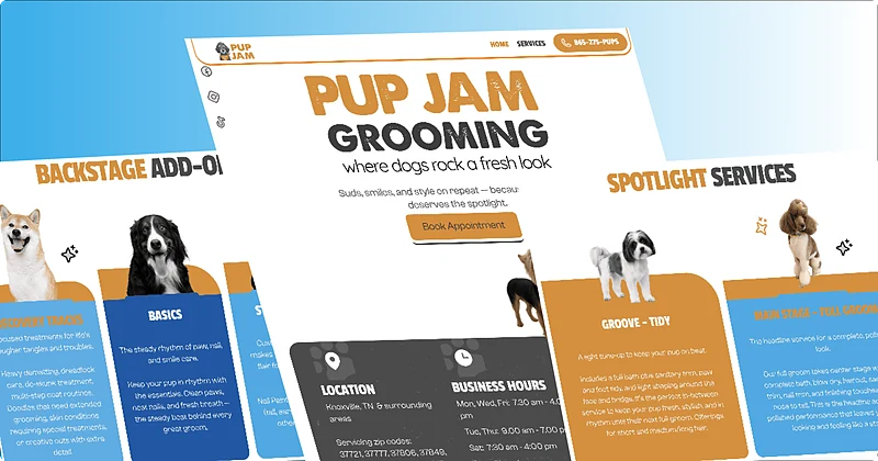 Pup Jam Grooming - Mobile Dog Grooming — photo from their website